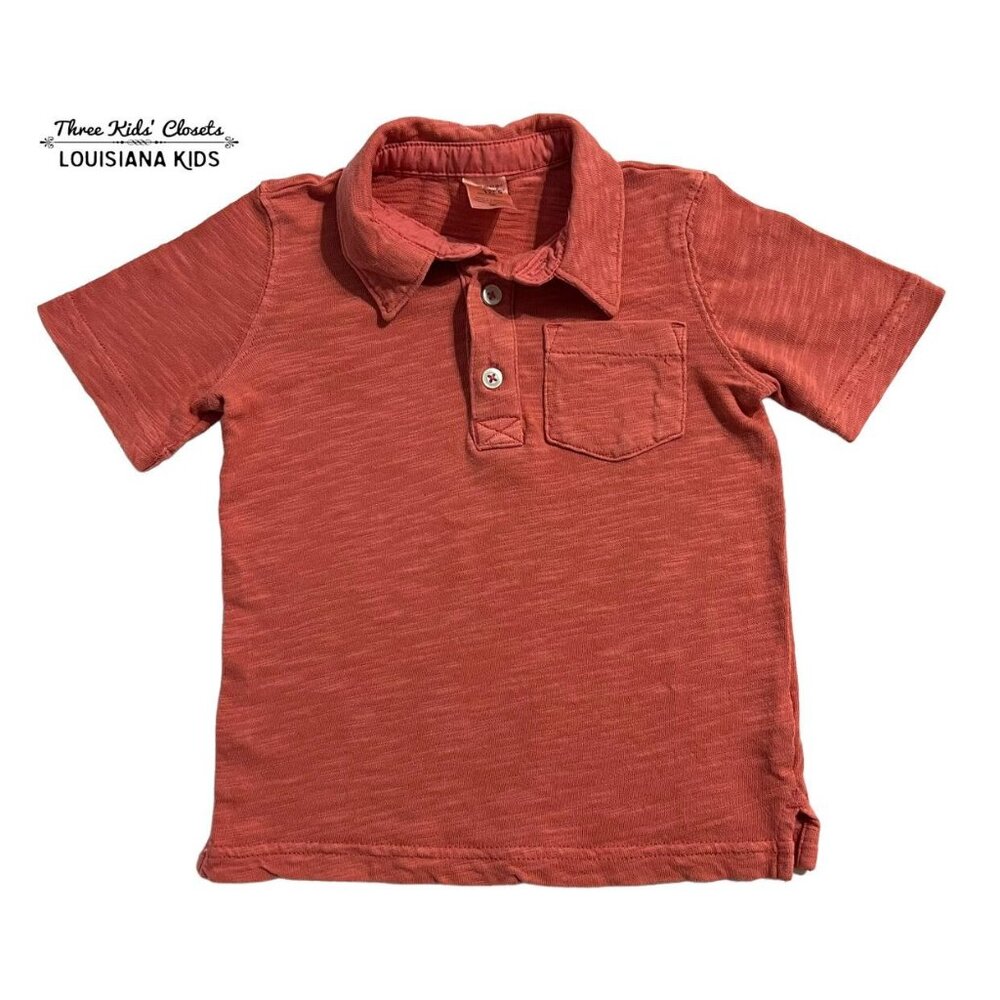 Carter's 18m Rust Red Slub Cotton Polo Shirt